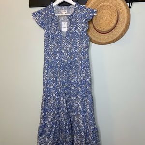 JCREW FACTORY | Cotton Poplin Tiered MIDI Dress S